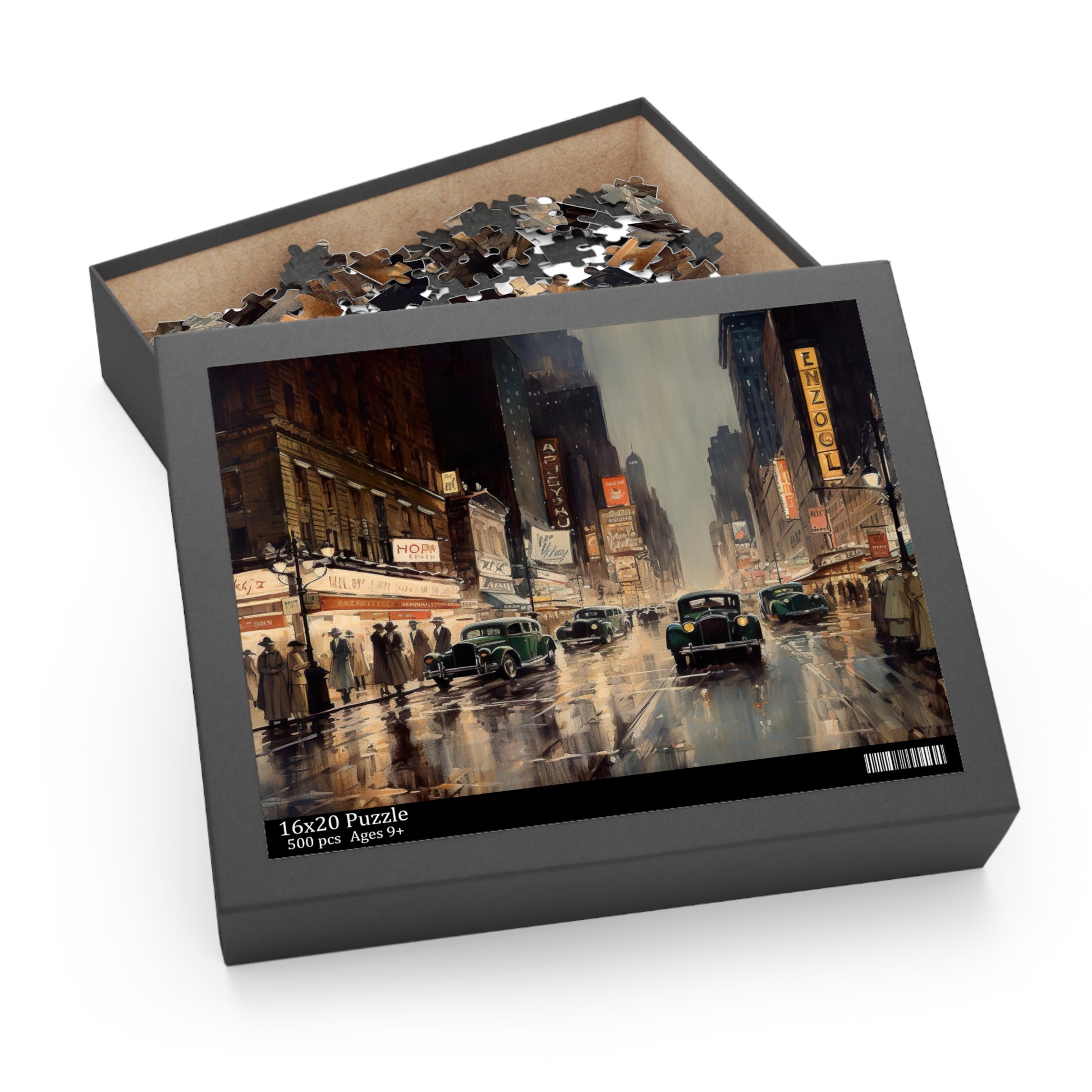 Vintage Roaring 20s NYC Jigsaw Puzzle - Explore 1920s glamour with iconic landmarks and stunning imagery