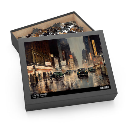 Vintage Roaring 20s NYC Jigsaw Puzzle - Explore 1920s glamour with iconic landmarks and stunning imagery