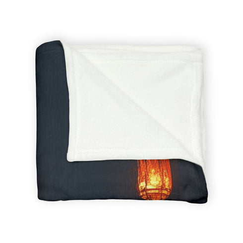 Floating Lanterns Guiding Ghost Ship Plush Fleece Throw Blanket