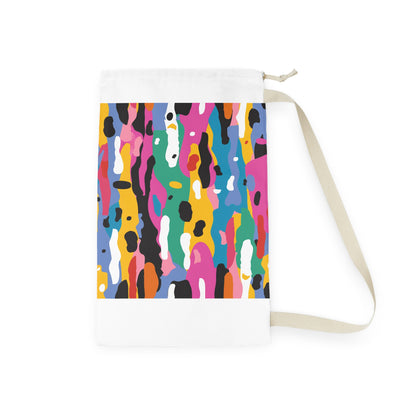 Modern abstract seamless pattern laundry bag, bold and bright design for organized laundry routine