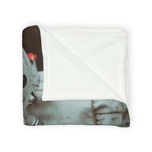 Spacesuit Blooming with Rose Petals Plush Fleece Throw Blanket