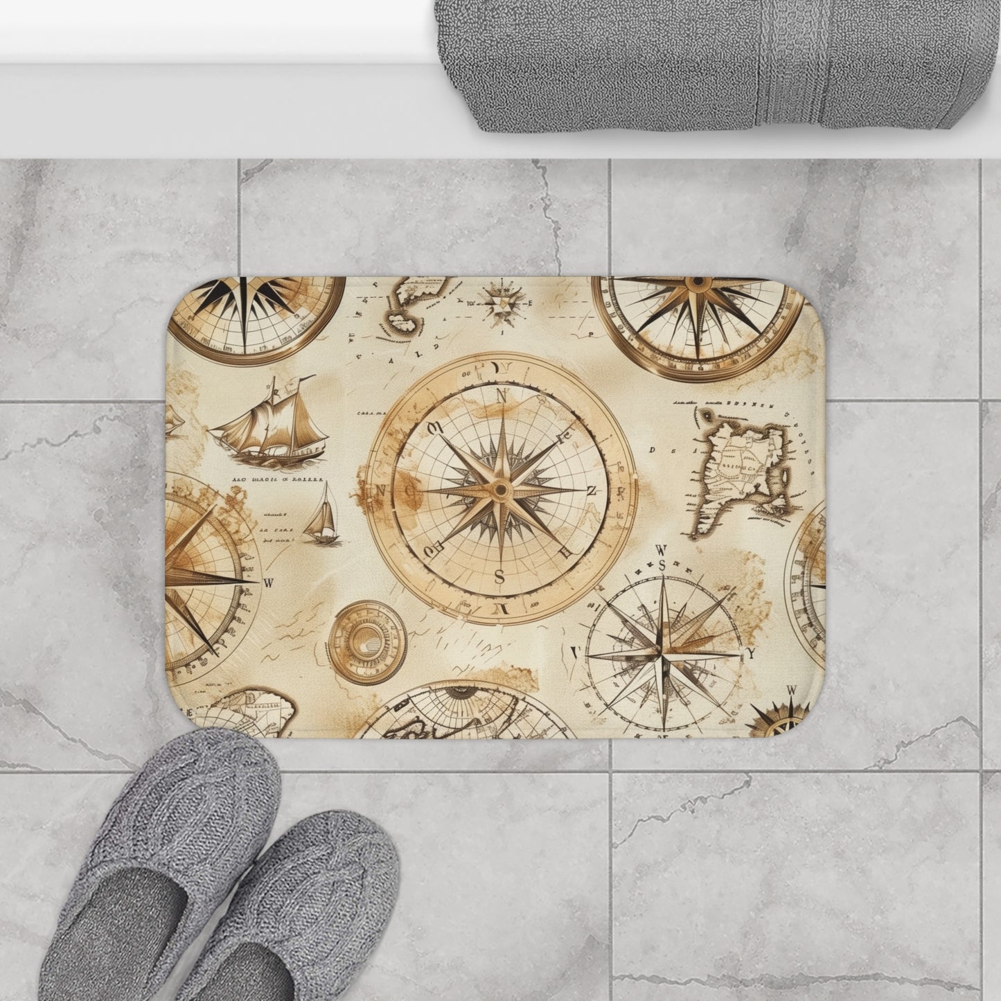 Vintage Maps Bath Mat