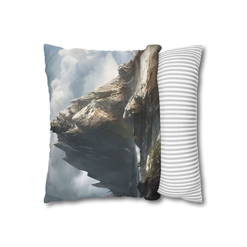 Mount Olympus (Edition II) — 40×40 Cushion Cover — Soft Brushed Fabric Texture Close-Up