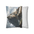 Mount Olympus (Edition II) — 40×40 Cushion Cover — Soft Brushed Fabric Texture Close-Up