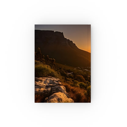 "Table Mountain Musings: A Cape Town Journal - Stylish travel diary adorned with iconic Table Mountain silhouette. Perfect gift for all seasons! Shop now."