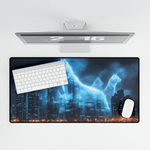 City Skyline Shaped Like Animal Spirits — XL & XXL Desk Mat — Product Detail View 5
