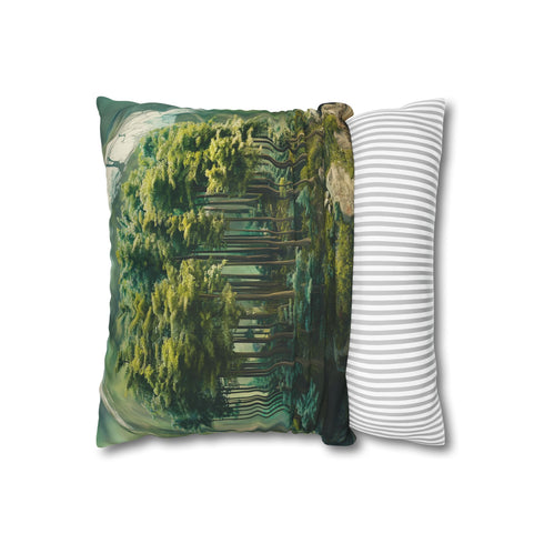 Forest Growing Inside a Glass Dome — 40×40 Cushion Cover — Sofa & Living Room Lifestyle View