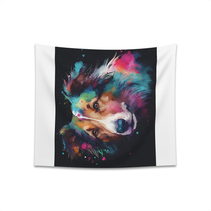 "Graceful Collie Tapestry: Elegant and loyal design for dog lovers, high-quality material, perfect gift - 34" × 40" or 57" × 57""