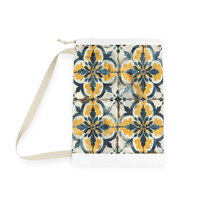 "Stylish Artisan Tile Laundry Bag for Organized Laundry Routine - Durable and Elegant Home Essential"