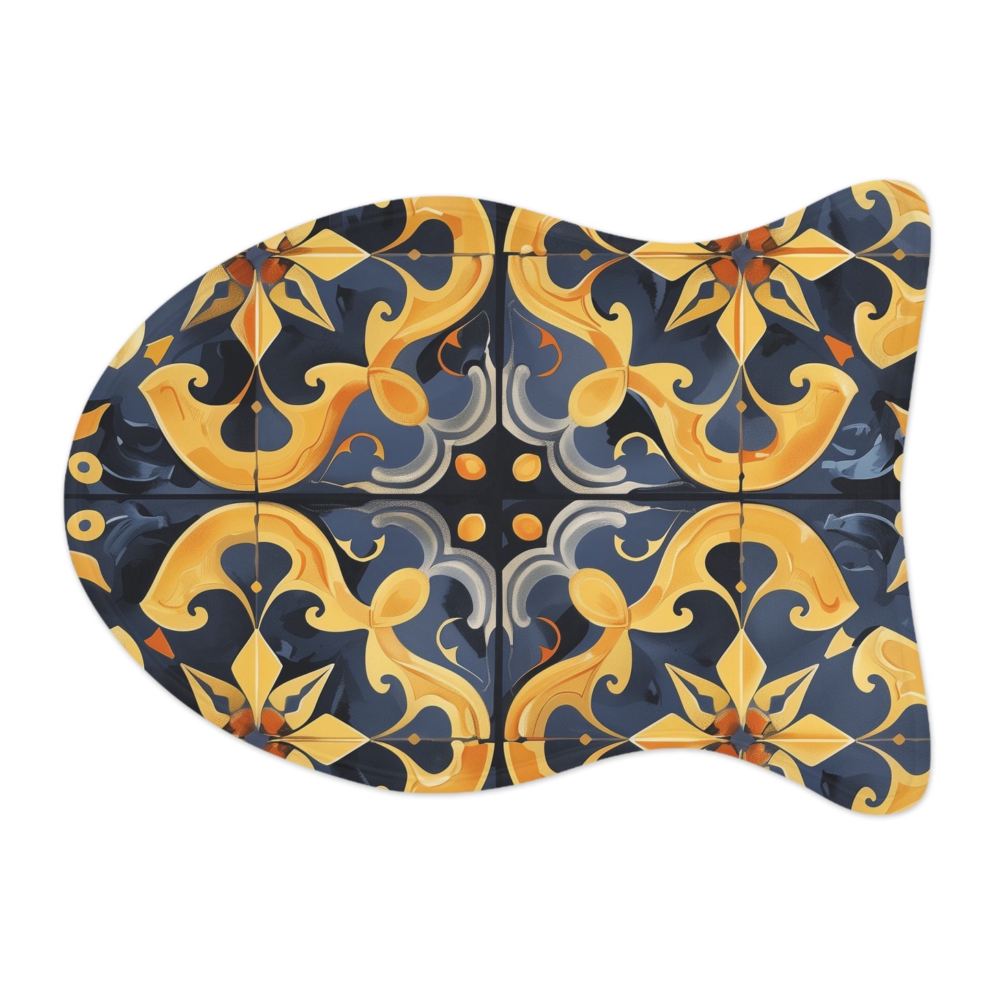 Artisan Tile Pet Feeding Mat: Chic & Functional Design