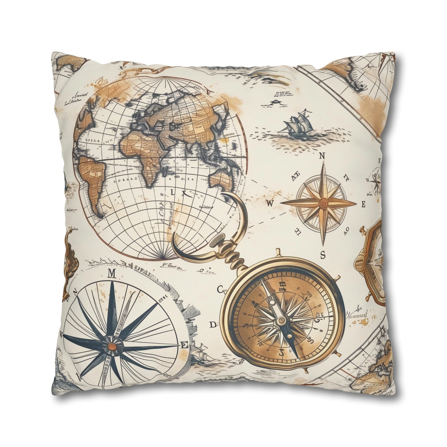 "Vintage Maps Pillowcase - Add charm to your bedroom with seamless antique map pattern design"