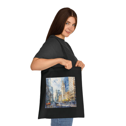 Chicago Skyline Watercolor Souvenir Tote | Tote Bag | Accessories, Bags, Cotton, DTG, Totes | Prints with Passion