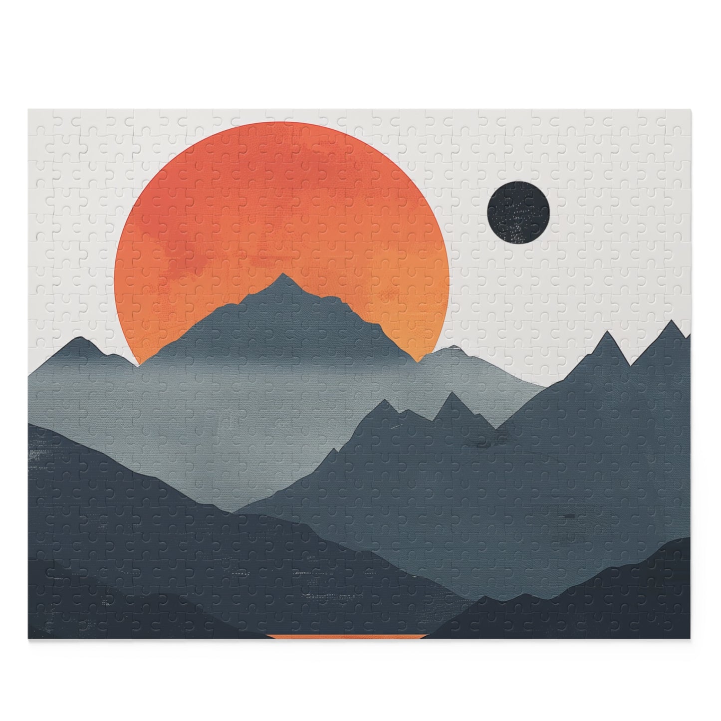 "Sunrise Mountain Range Puzzle for Relaxation and Mindfulness"