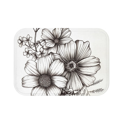 Blooming Sketch Bath Mat