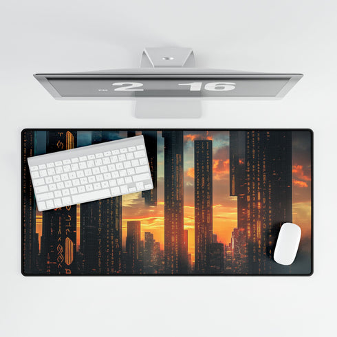 Ancient Runes Glowing Metropolis Gaming XXL Extended Desk Mat - View 5 | Prints With Passion