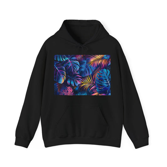 Neon Eden: A Tropical Fantasy Hoodie Genesis Neon  RGB | Hoodies | DTG, Hoodies, Men's Clothing, Regular fit, Unisex, Women's Clothing | Prints with Passion