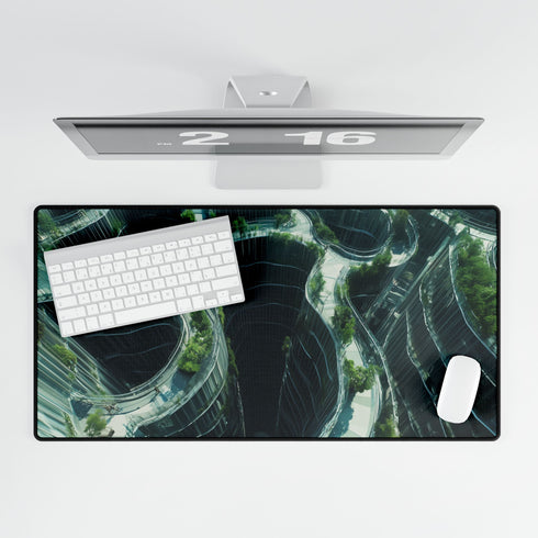 Glass Maze Growing Through Skyscrapers — XL & XXL Desk Mat — Product Detail View 5