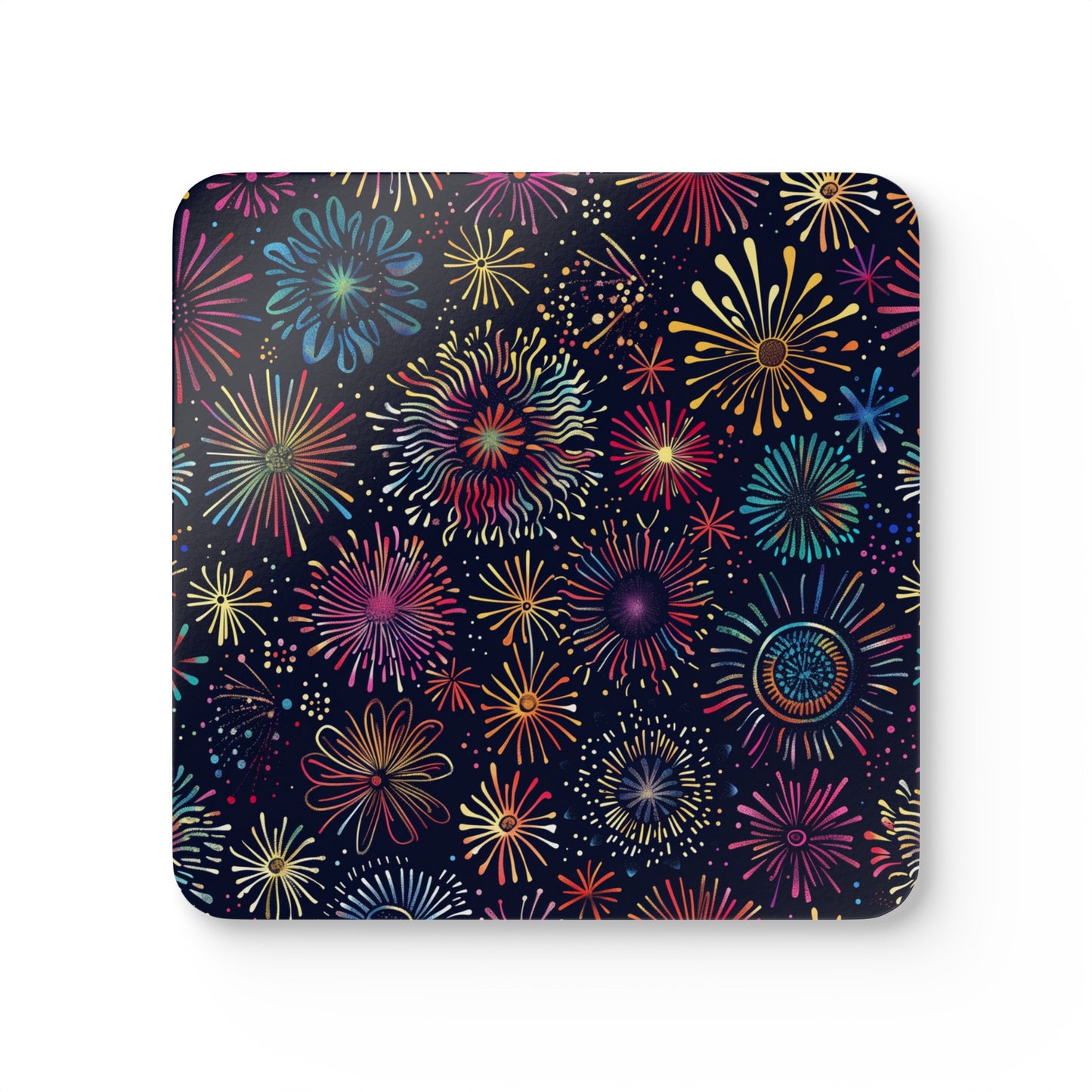 Festive Fireworks Corkwood Coaster Set | Home Decor | Accessories, Coasters, Desk, Kitchen, Kitchen Accessories, Sublimation, Summer Picks | Prints with Passion