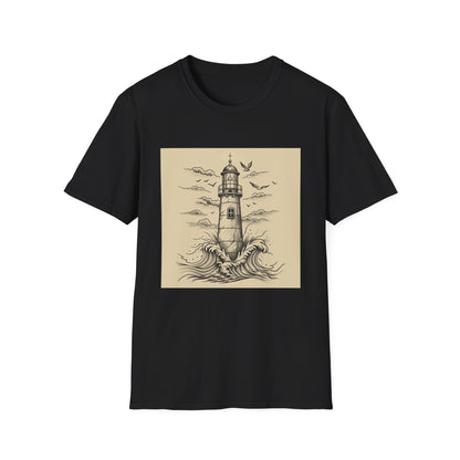 Beacon of Hope: A Hand-Drawn Lighthouse Journey | T-Shirt | DTG, Men's Clothing, Regular fit, T-Shirts, Unisex, Women's Clothing | Prints with Passion