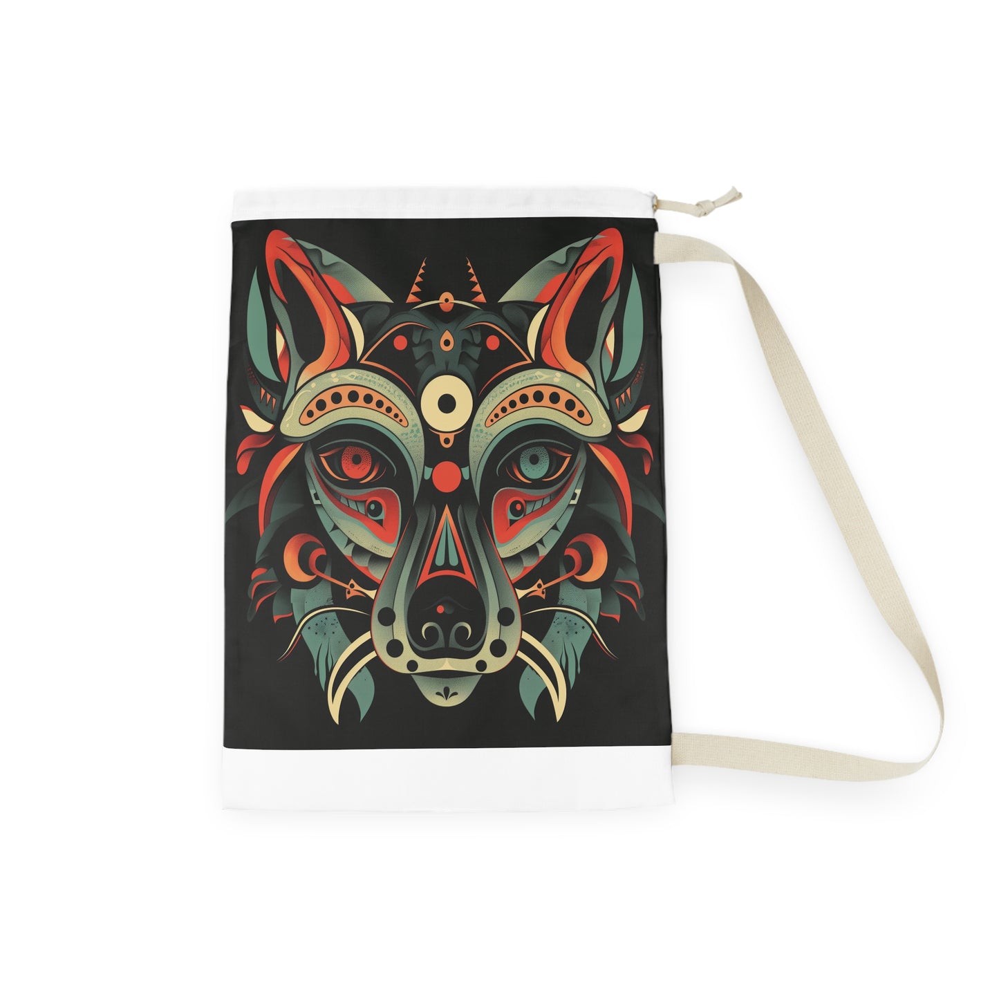 "Stylish Tribal Animal Totem Laundry Bag for Organized Laundry Storage"