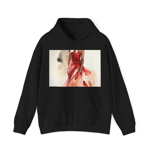 Lady in Red Watercolor Hoodie | Hoodies | DTG, Hoodies, Men's Clothing, Regular fit, Unisex, Women's Clothing | Prints with Passion