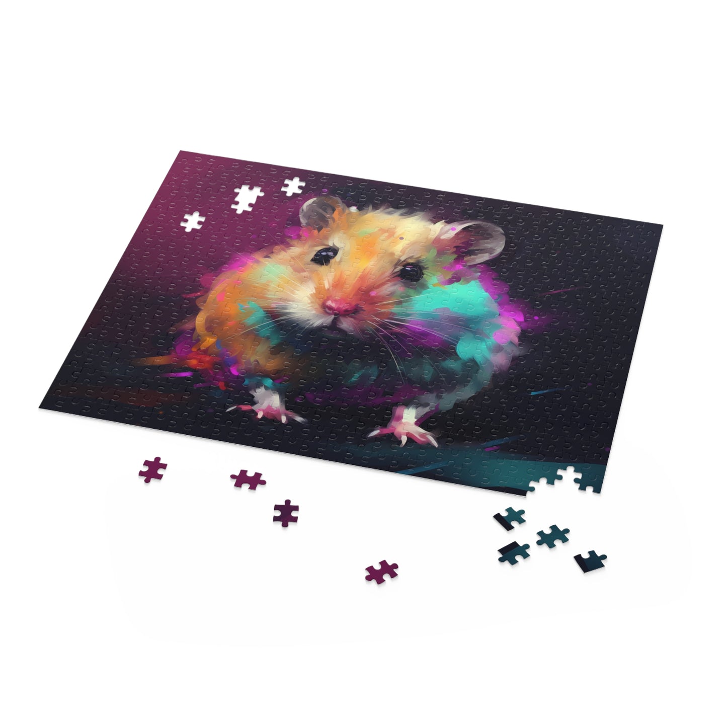 Neon Hamster Watercolor Jigsaw Puzzle