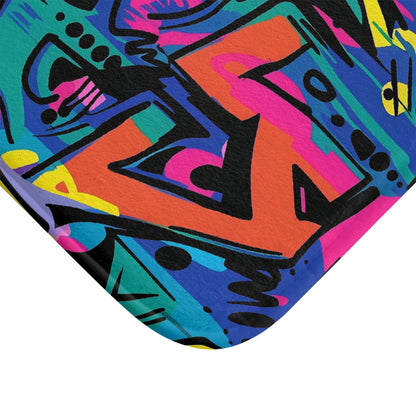 Neon Graffiti Bath Mat