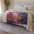Bird Cage Floating Above Galaxy — Plush Fleece Throw Blanket — Product Detail View 6