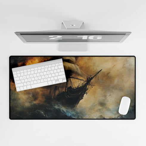 Nebula Phantom Pirate Galleon Gaming XXL Extended Desk Mat – Prints With Passion (View 5)