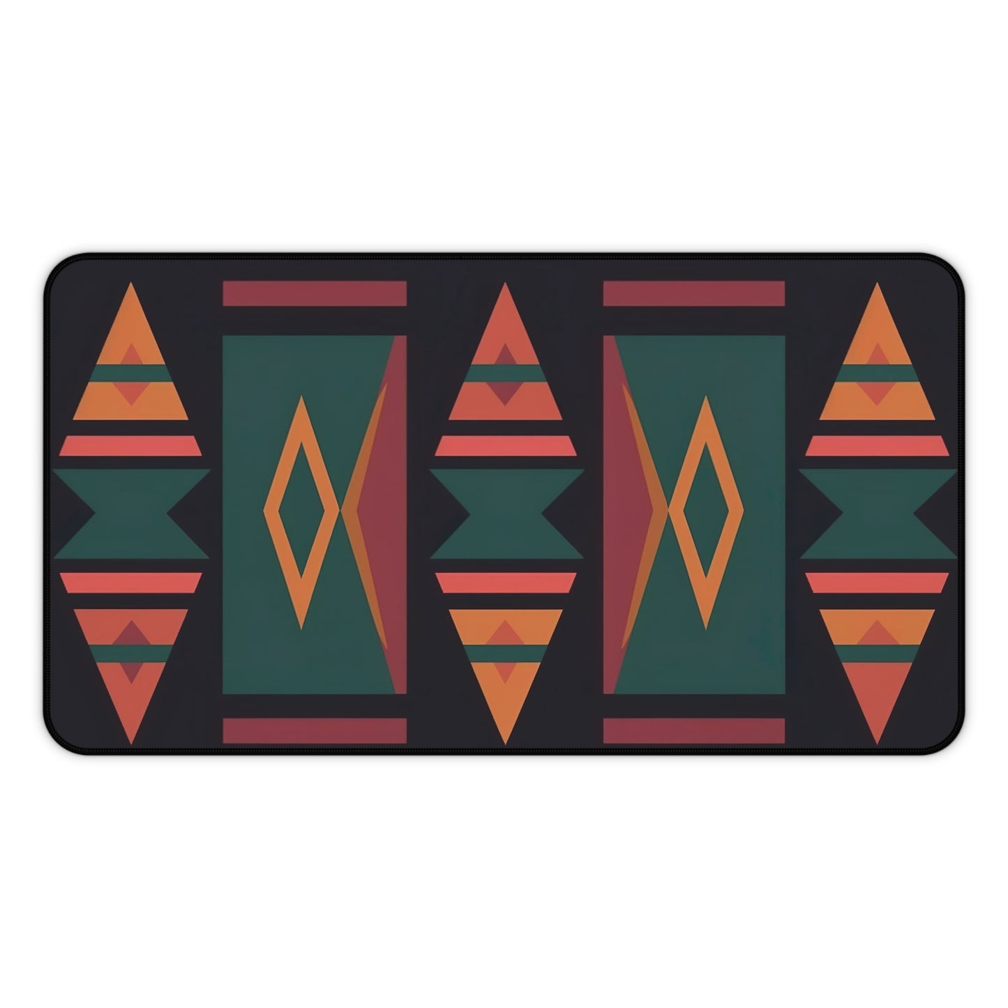 "Vibrant Aztec style desk mat, adds culture and creativity to workspace"