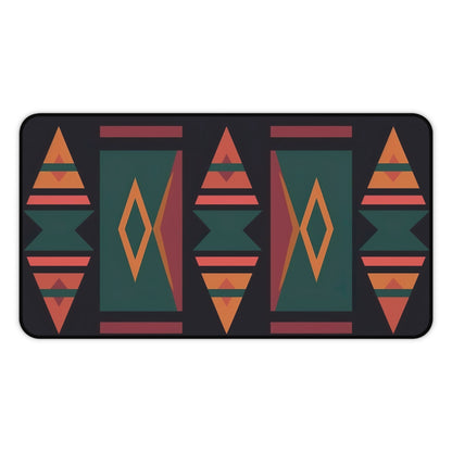 "Vibrant Aztec style desk mat, adds culture and creativity to workspace"