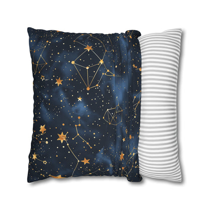 "Transform your bed with the Starry Night Pillowcase - Constellation Stars pattern for celestial dreams"