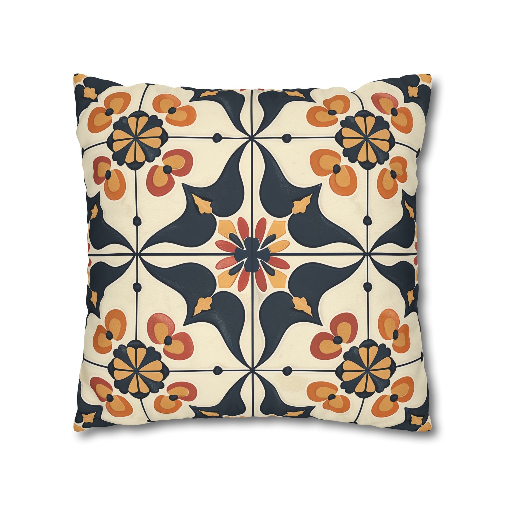 "Vibrant Artisan Tiles Pillowcase Design for Stylish Bedroom Decor"