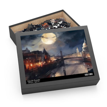 London Night Puzzle Delight - Engaging jigsaw with iconic cityscape and vibrant nightlife, perfect for puzzle enthusiasts.