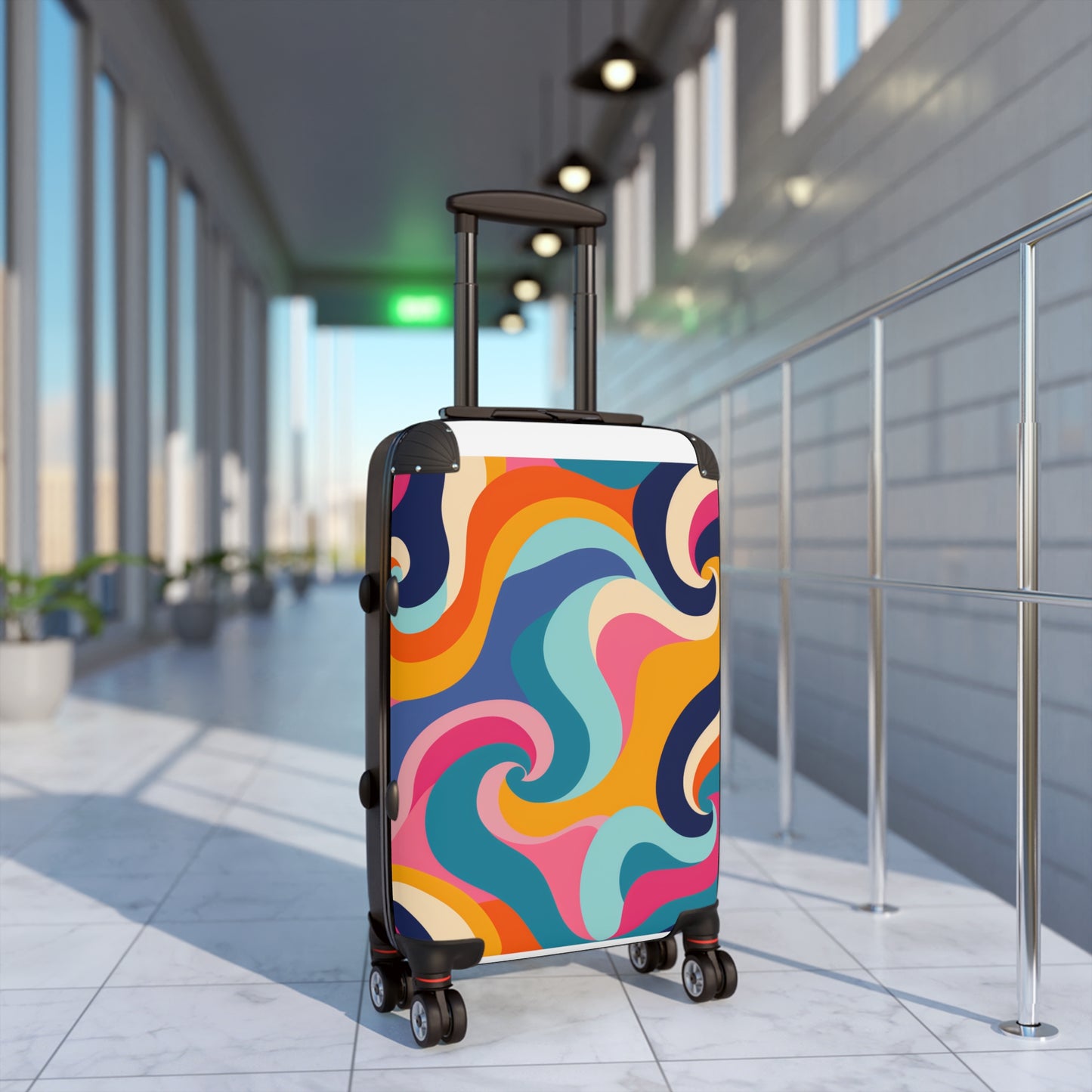 Retro Waves Suitcase: Vibrant Nostalgia