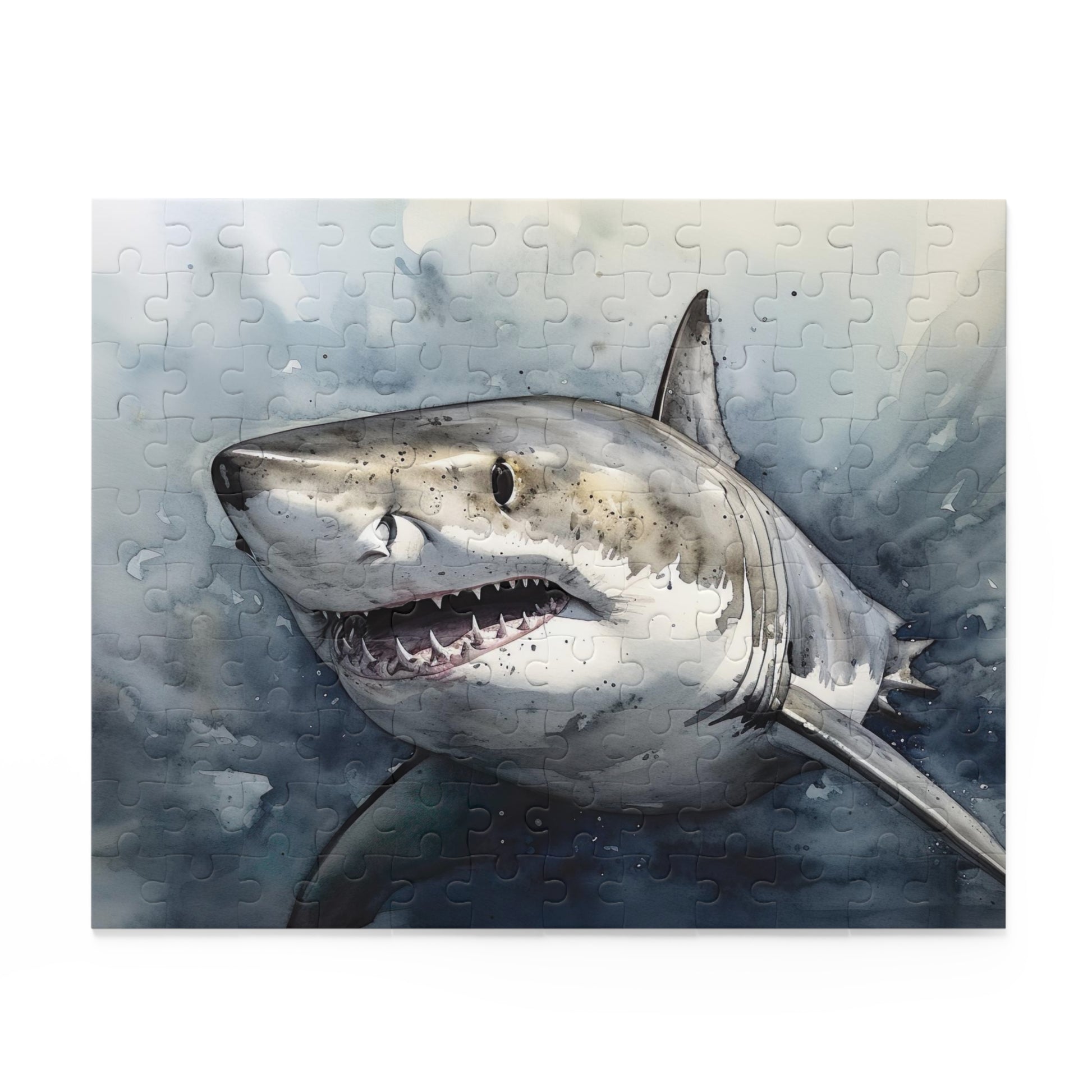 "Great White Shark Jigsaw Puzzle - Dive into the world of sharks with this stunning image!"