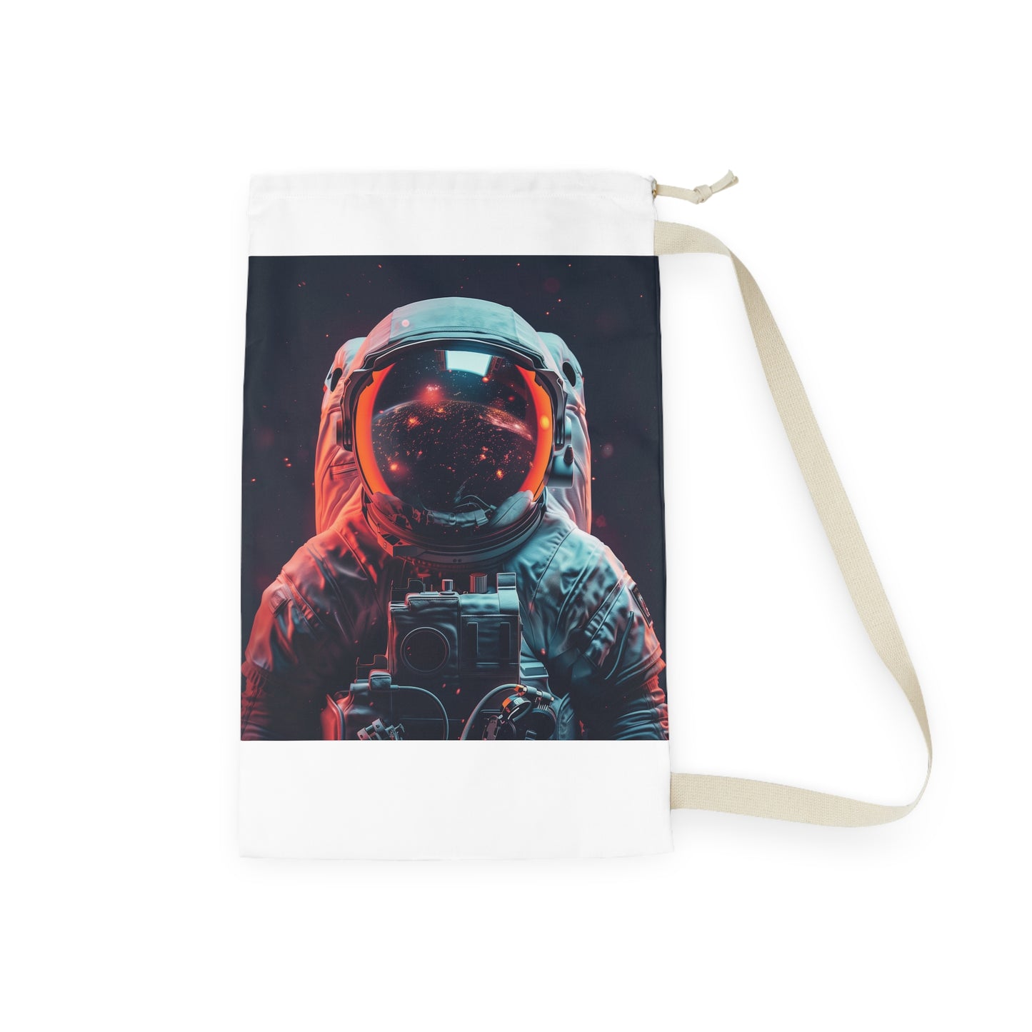 "Space-themed Astro Laundry Bag for cosmic laundry adventures, durable design with ample space for clothes"