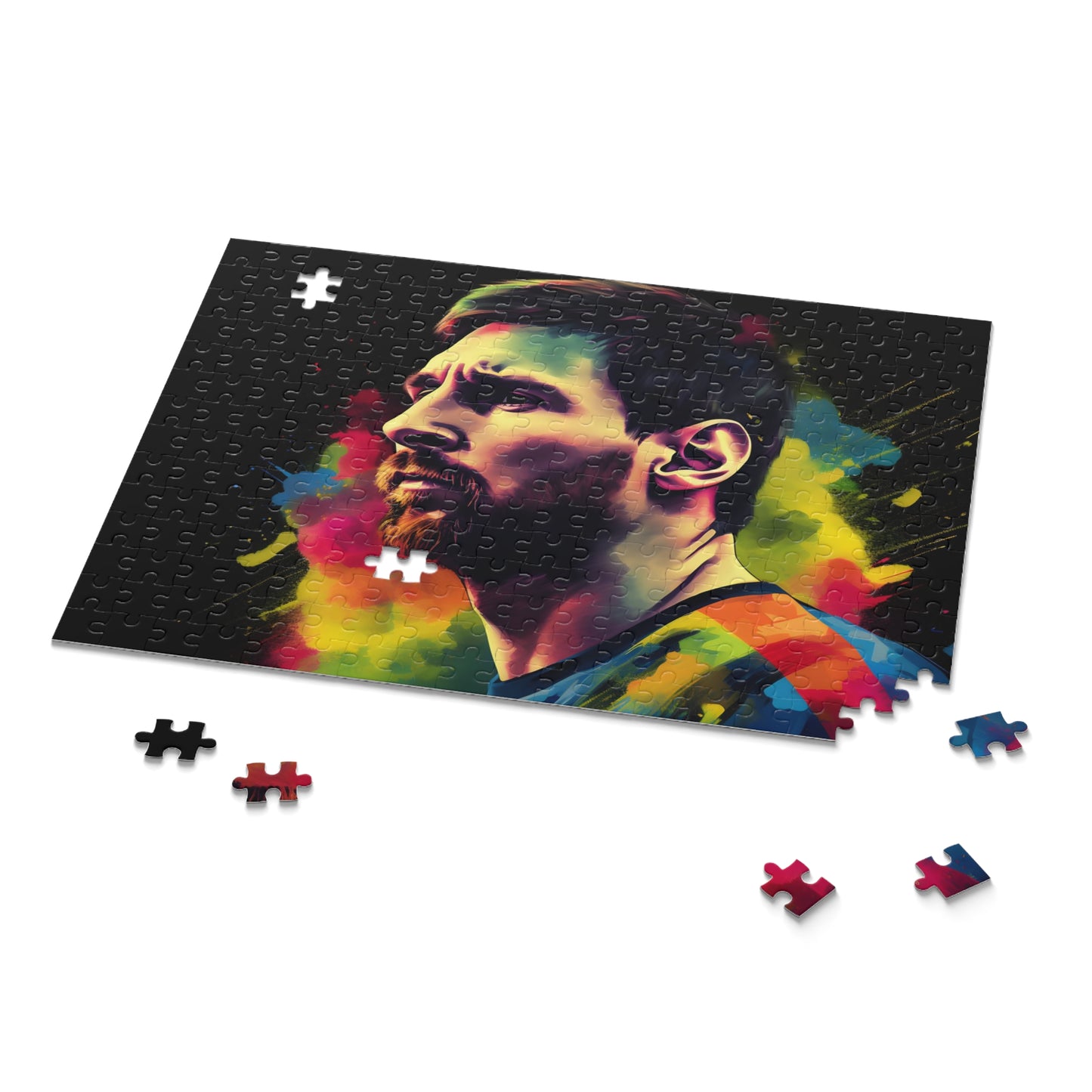 Messi Watercolor Neon Puzzle