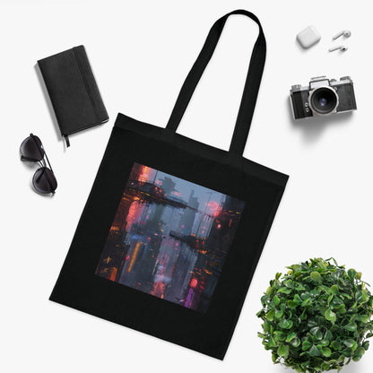 Neon City Lights Tote Bag