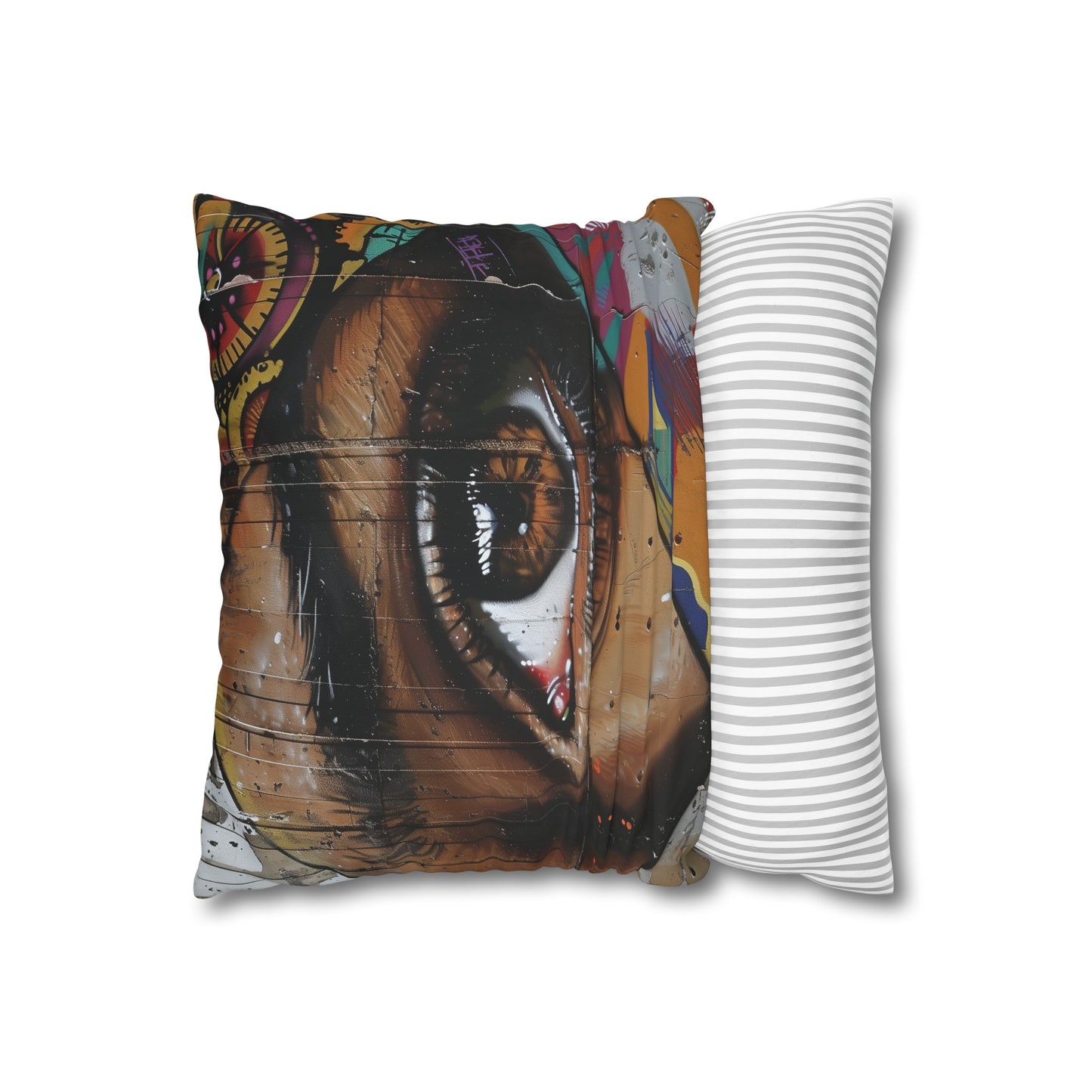 "Urban Canvas Pillowcase - Bold graffiti-inspired design for a stylish and comfortable bedroom. Perfect gift for all seasons!"