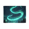 Aurora in Shape of Serpent Above Forest — Plush Fleece Throw Blanket — Full Flat Artwork View
