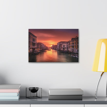 Vibrant Venice Sunset Canvas