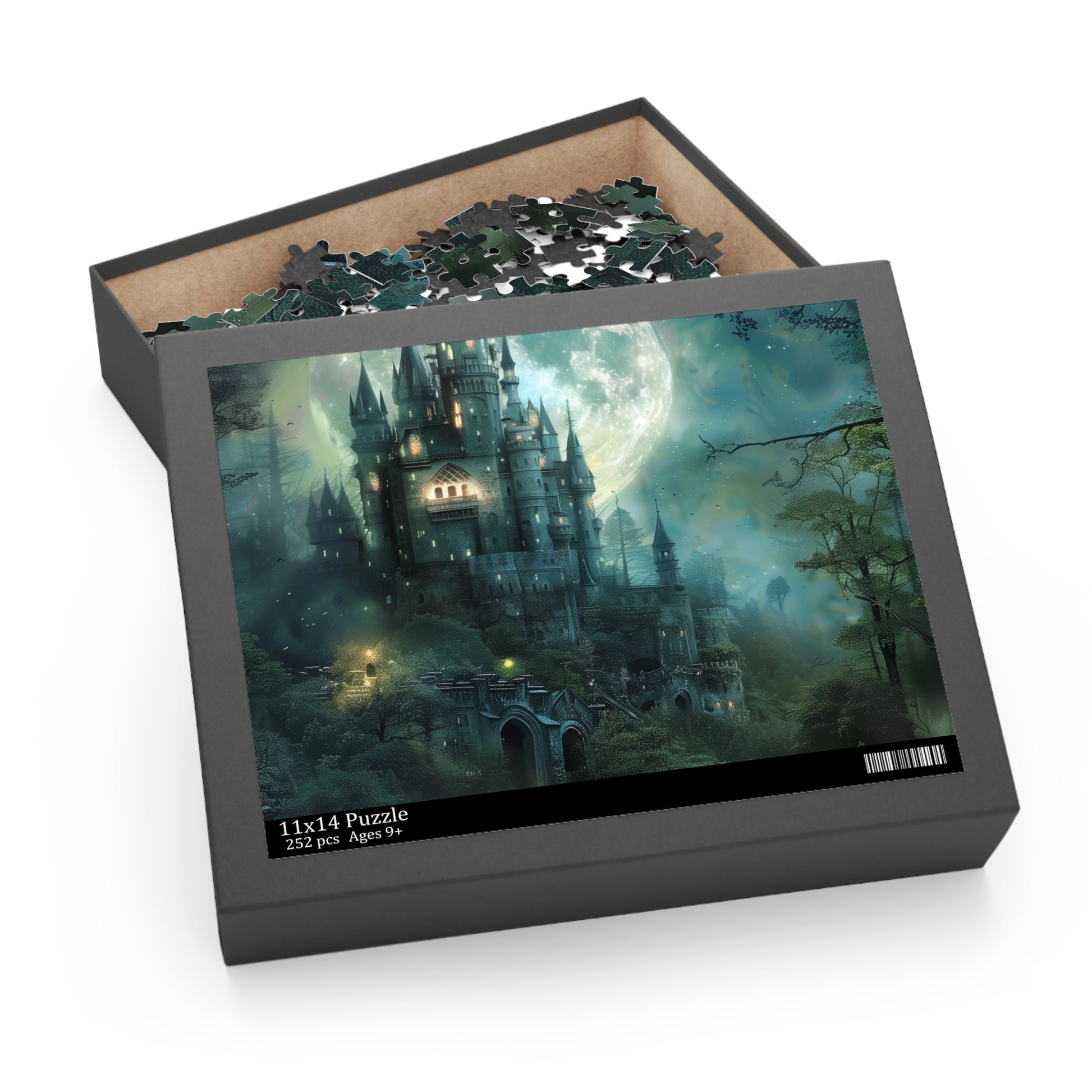 Moonlit Forest Castle Jigsaw Puzzle - Escape to a magical realm with this enchanting fantasy puzzle.