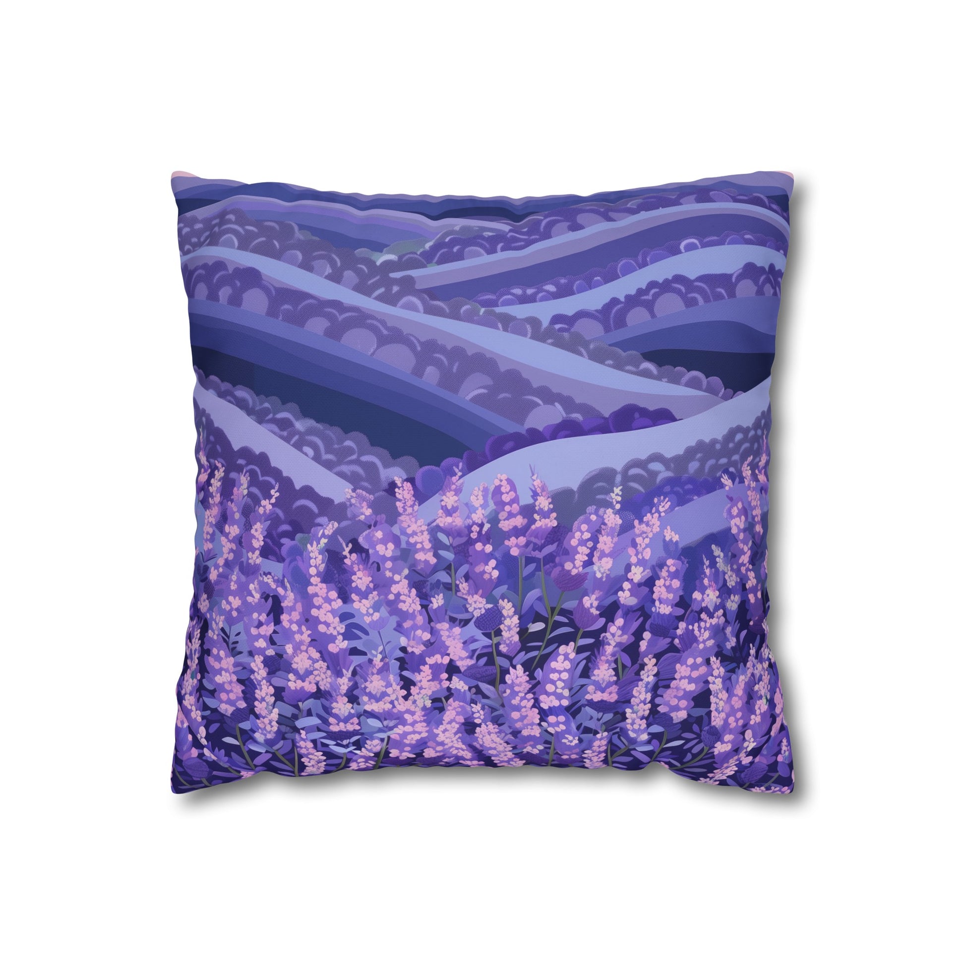 "Vibrant lavender fields pillowcase for peaceful dreams and beautiful bedroom decor"