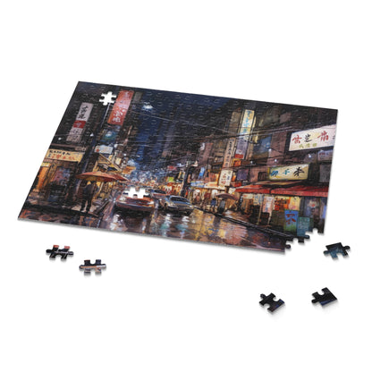 "Tokyo Night Skyline Jigsaw Puzzle - Stunning panoramic view of illuminated cityscape at night"