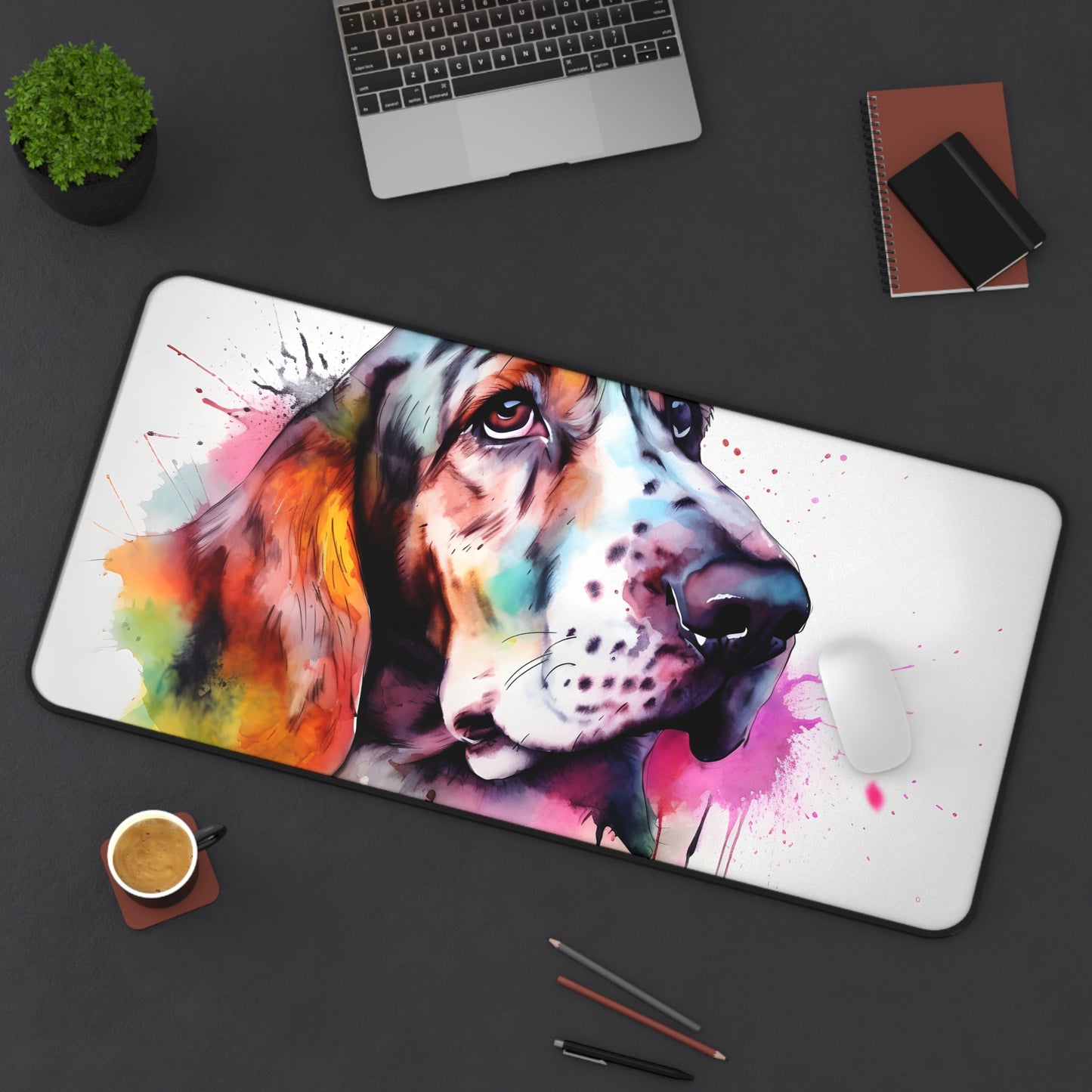 Basset Hound Desk Mat | Desk Mat | Accessories, Back-to-School, Desk, Fall Bestsellers, Home & Living, Mouse pad, Mouse Pads, Mousepad, Seasonal Picks, Stationery, TikTok | Prints with Passion