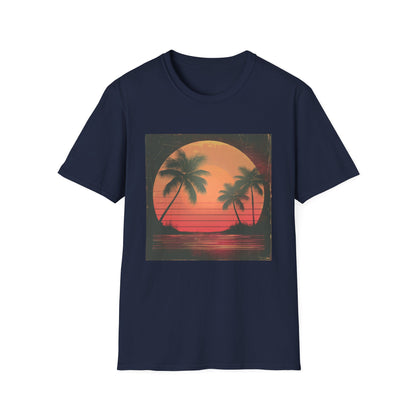 Palm Paradise: Retro Sunset Escape T Shirt