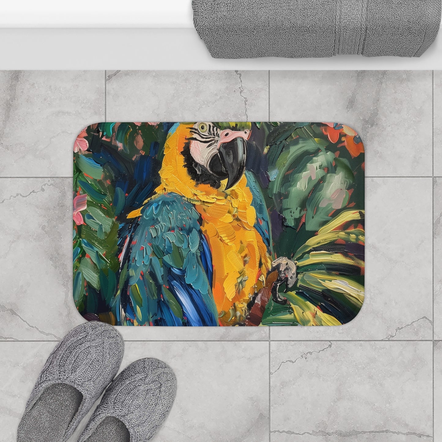 Parrot Paradise Bath Mat | Bath Mats | Bath, Bathroom, Home & Living, Indoor, Sublimation | Prints with Passion