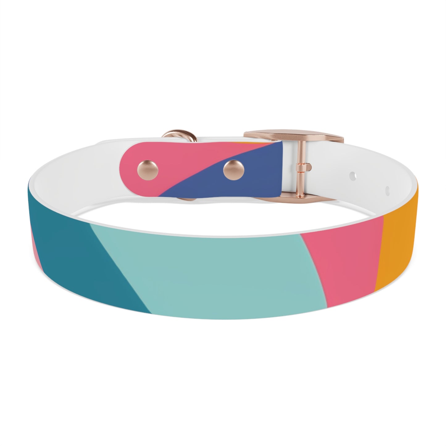 Vibrant Retro Waves Dog Collar