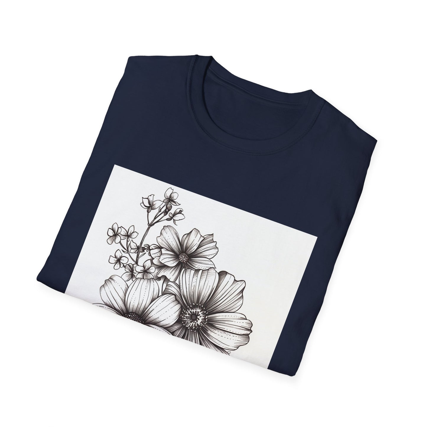 Blooming Brilliance: Hand-Drawn Floral T-shirt 
 Nature's Canvas: Hand-Drawn Botanical Symphony T-shirt 
 Whispering Petals: Hand-Drawn Floral Rhapsody T-shirt